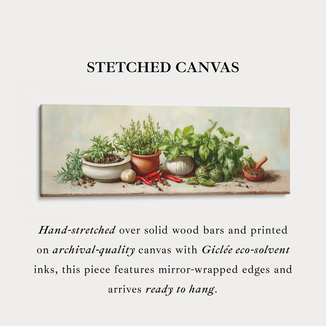 Horizontale keuken wanddecoratie ingelijste canvas