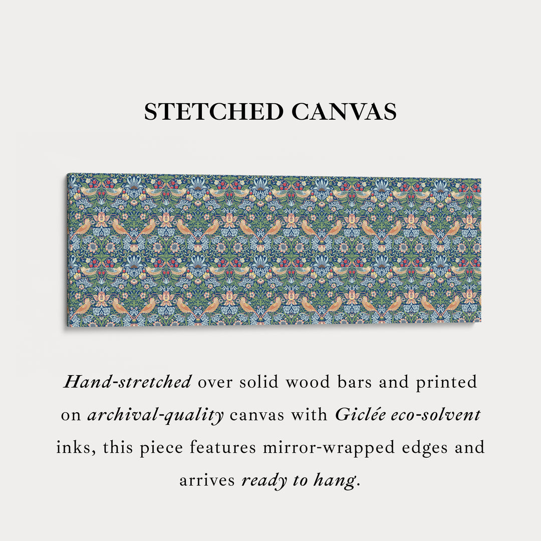 William Morris Aardbeiendief Blauw Smal Lang Muurkunst