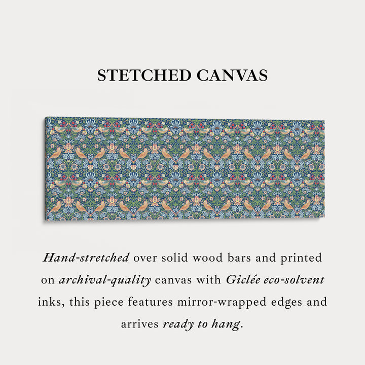 William Morris Aardbeiendief Blauw Smal Lang Muurkunst