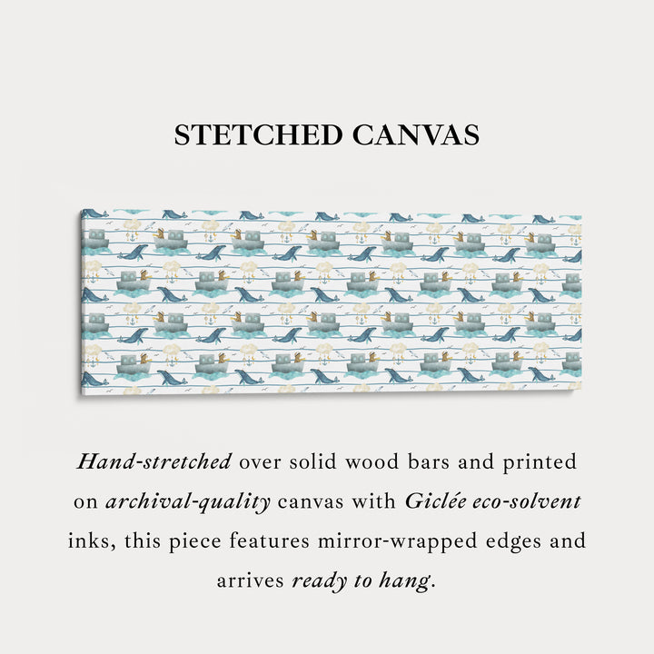 Blauwe Horizontale Smalle Kinderwanddecoratie