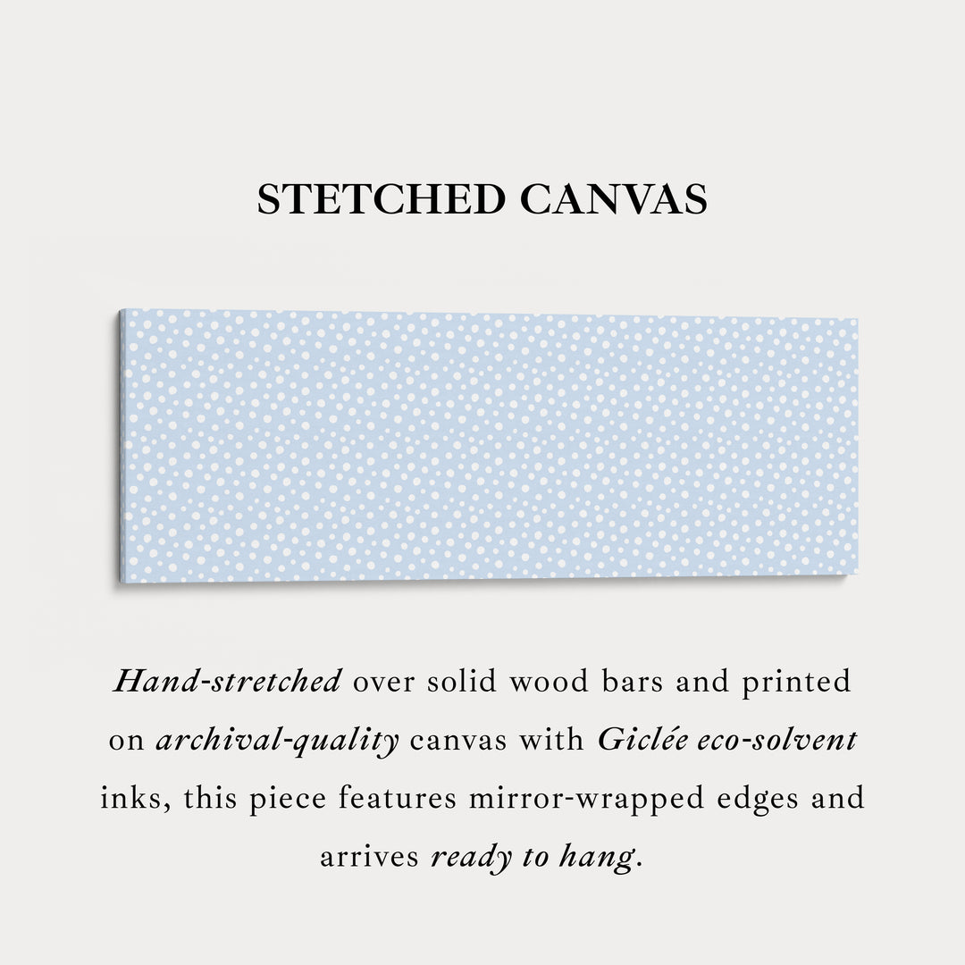 Blauwe polkadot slanke horizontale wanddecoratie