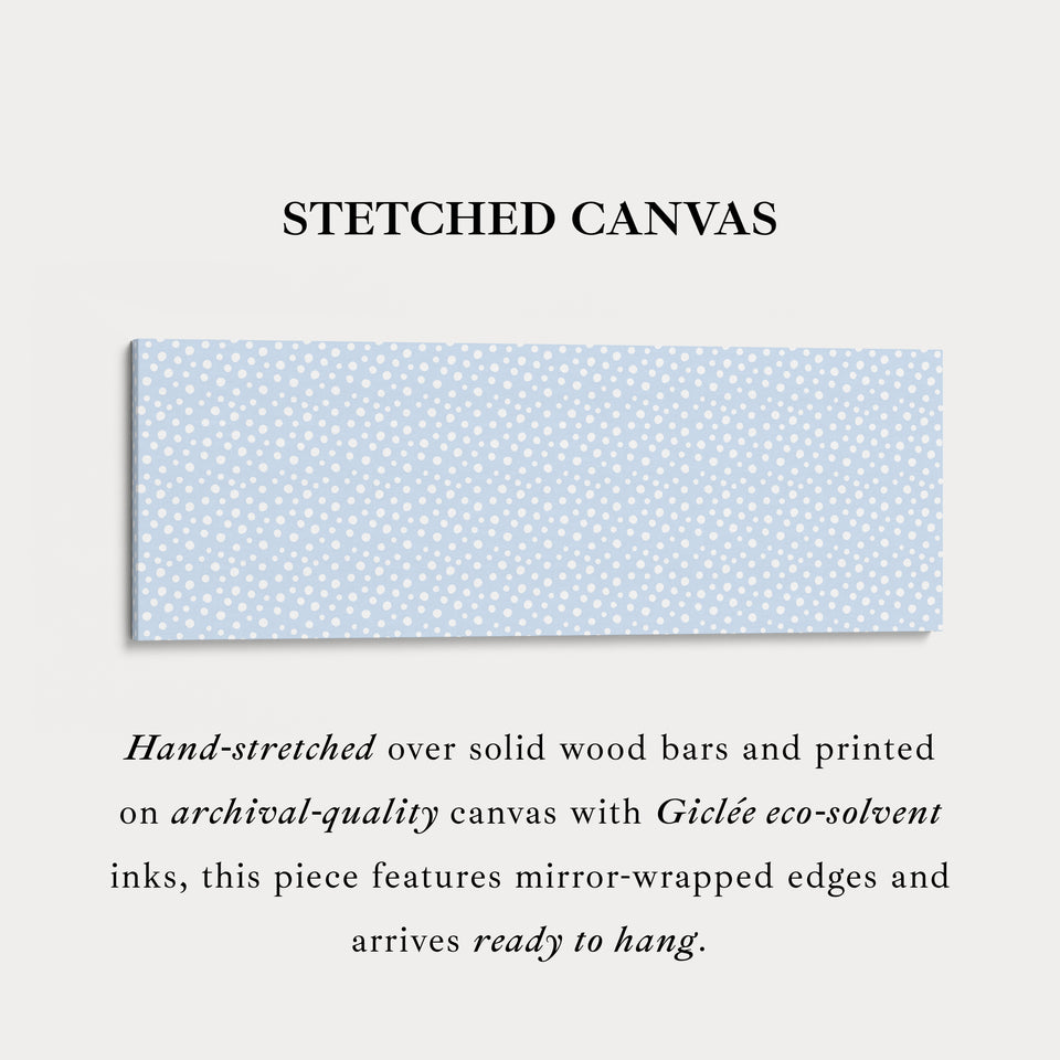 Blue Polka Dot Slim Horizontal Wall Art