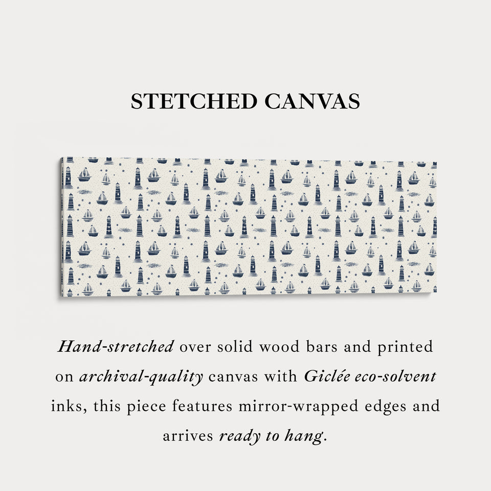 Boats & Lighthouses Long Narrow Panoramic Wall Art