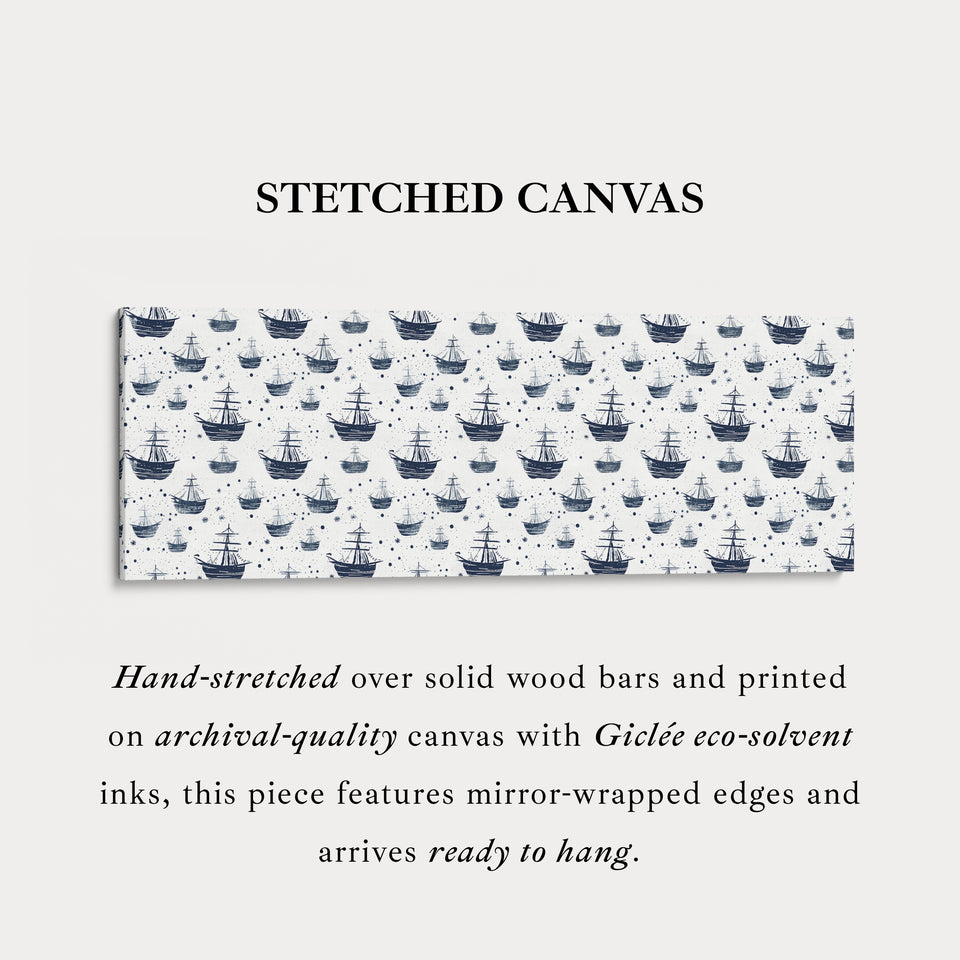 Petits bateaux de pirates - Art mural panoramique long et étroit pour chambre d'enfant