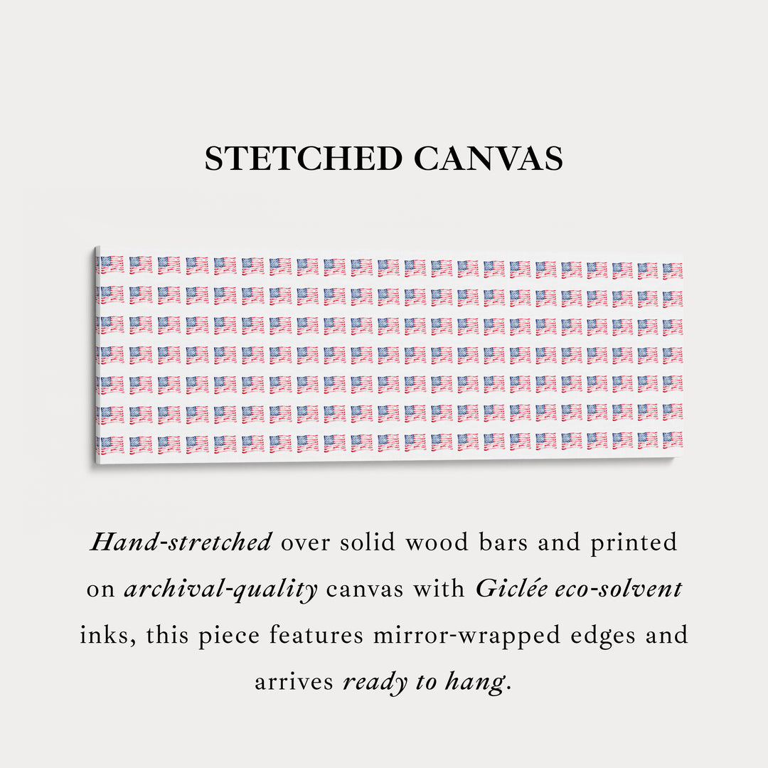 Horizontale wanddecoratie kleine Amerikaanse vlaggen VS