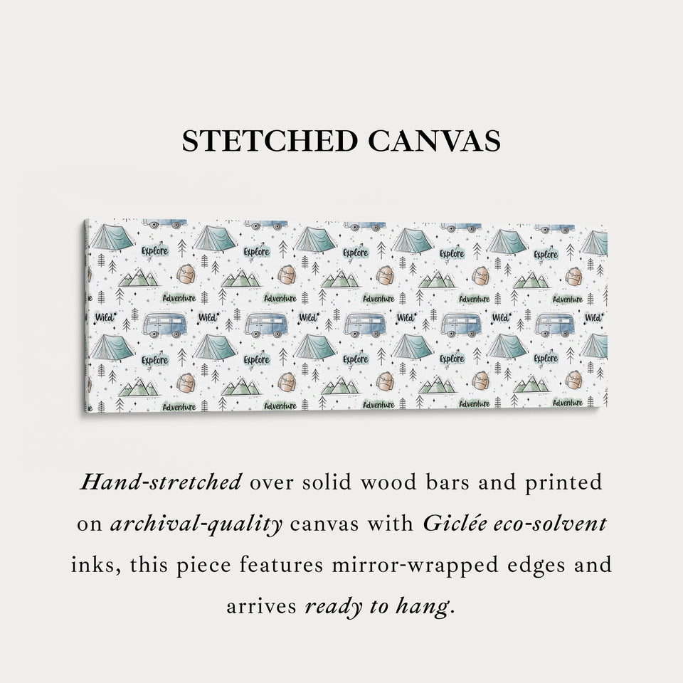 Camping Abenteuer Kinderzimmer Schmaler Wandkunst