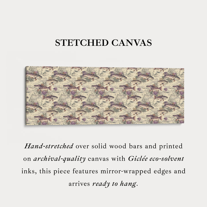 Vintage Fishing Slim Panoramic Narrow Wall Art