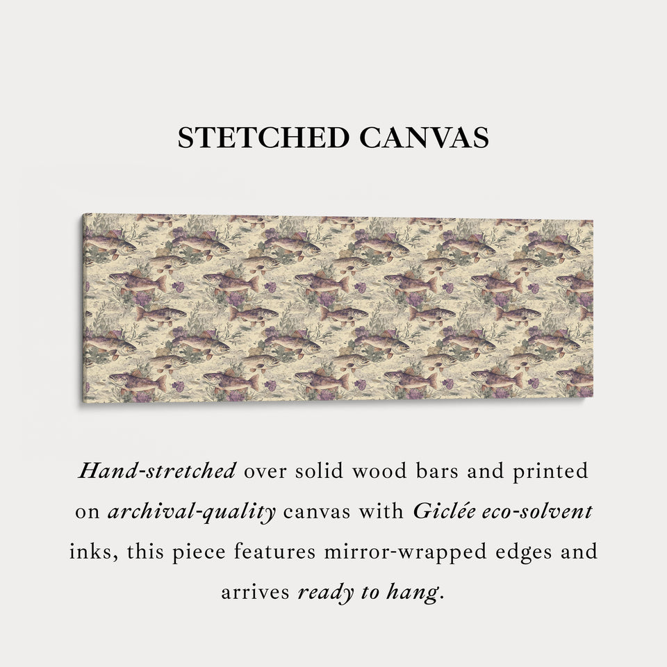 Vintage Fishing Slim Panoramic Narrow Wall Art