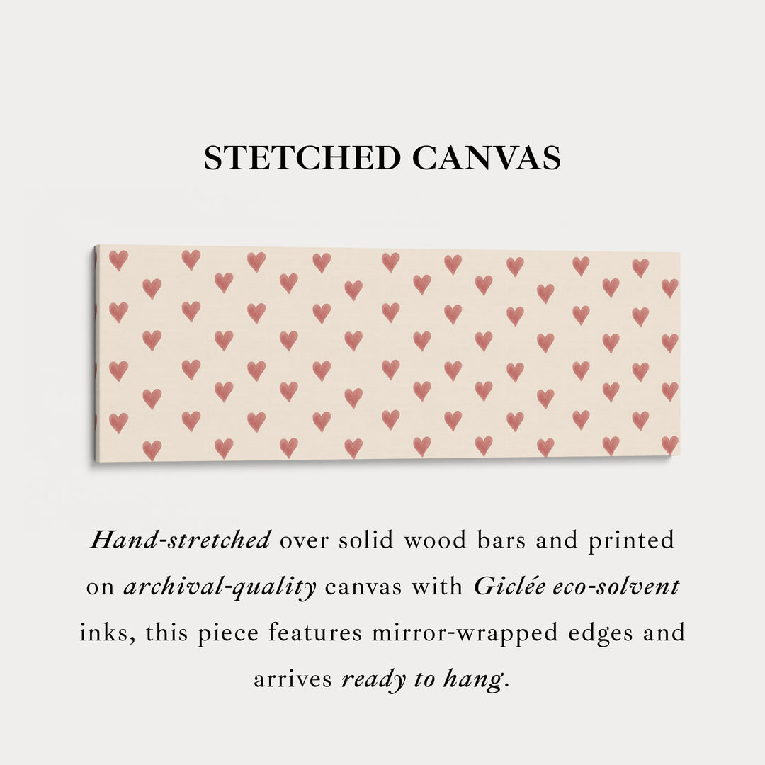 Rode hartjes patroon brede skinny muurkunst