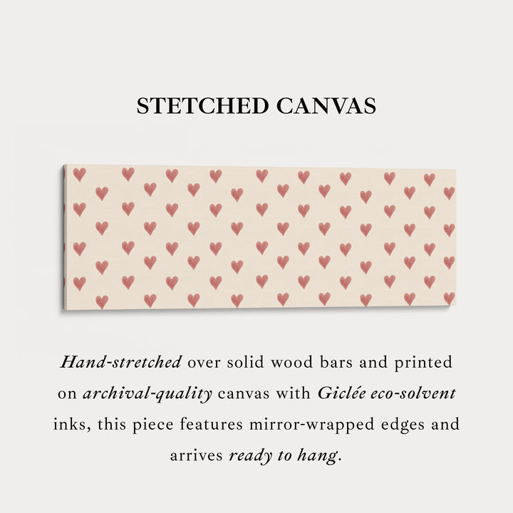 Rode hartjes patroon brede skinny muurkunst