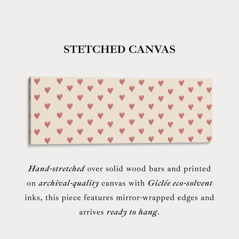 Rote Herzen Muster Breite Skinny Wandkunst