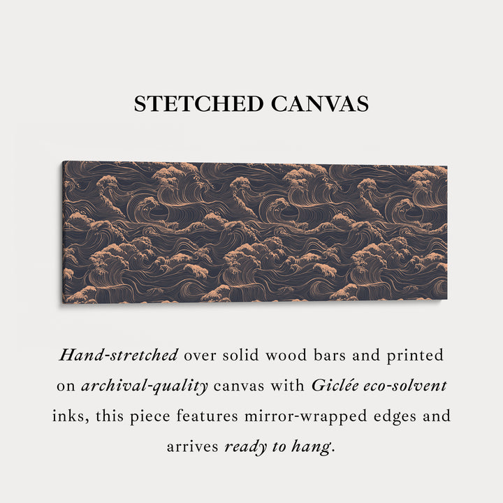 Japanse Golven Lange Horizontale Wanddecoratie