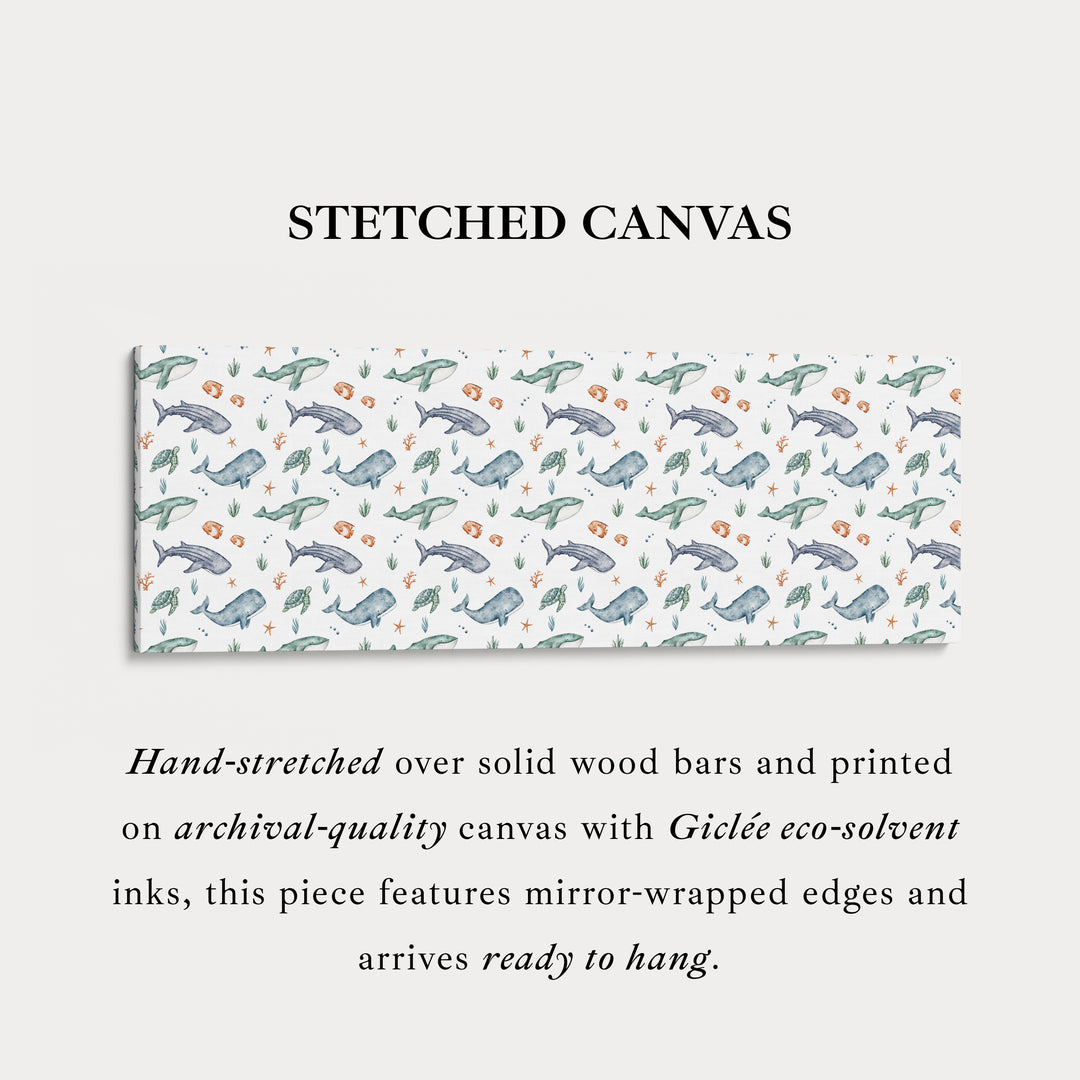 Schattige kinderkamer horizontale wanddecoratie zeedieren