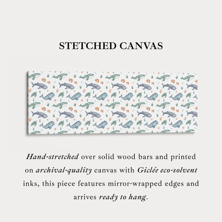 Schattige kinderkamer horizontale wanddecoratie zeedieren