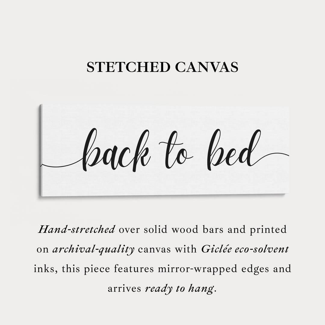 Smalle panoramische wanddecoratie boven het bed 'Terug naar bed'