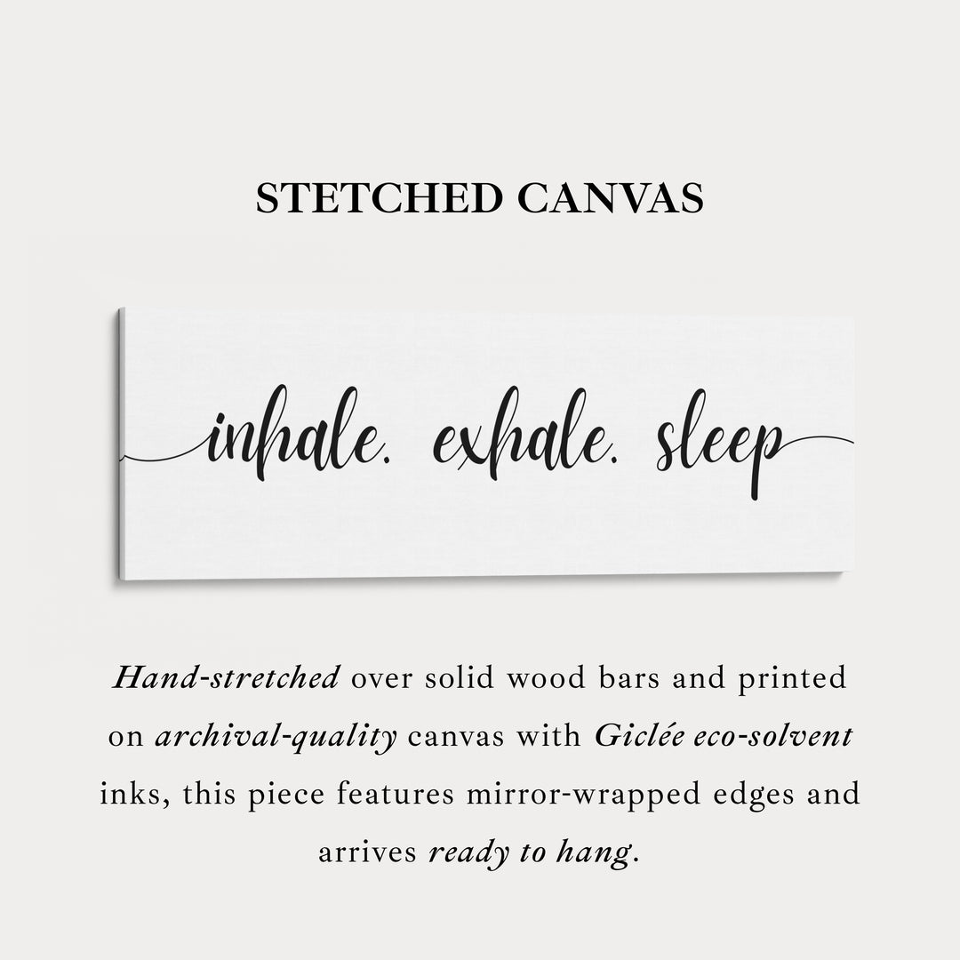 Grote Boven Bed Muurdecoratie Panoramische Kunst 'Inademen Uitademen Slapen'