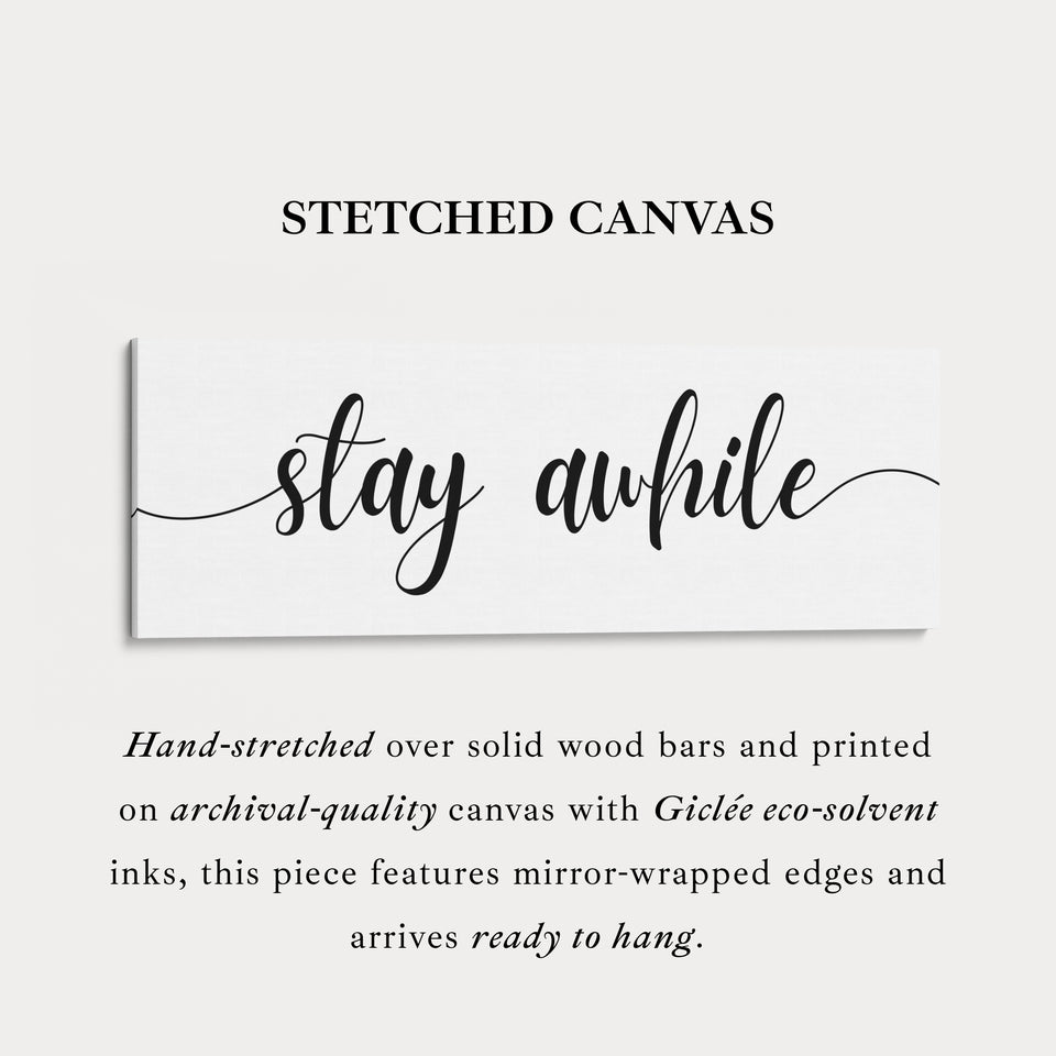 Hauptschlafzimmer Wandkunst über dem Bett - Bleib eine Weile