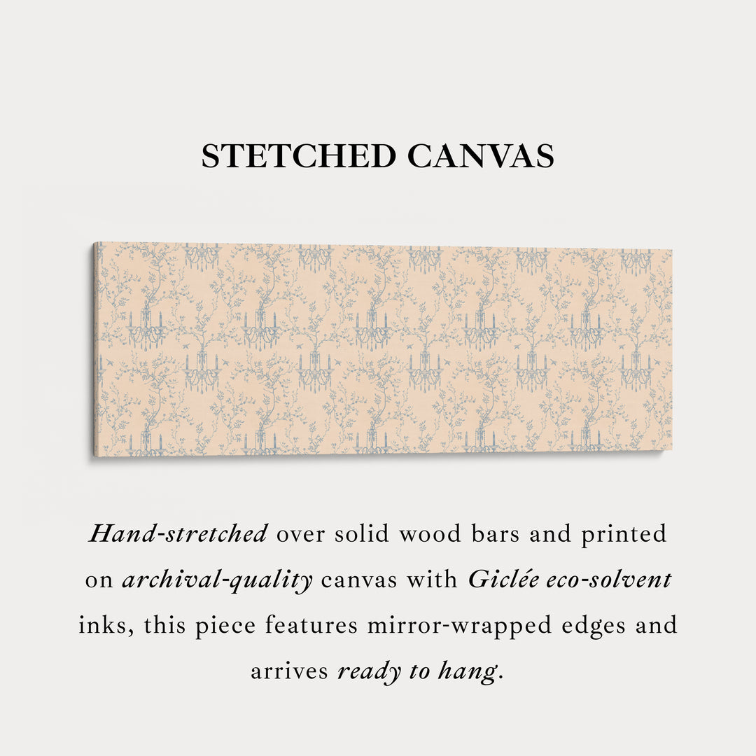 Vintage French Blue & Beige Long Narrow Wall Art