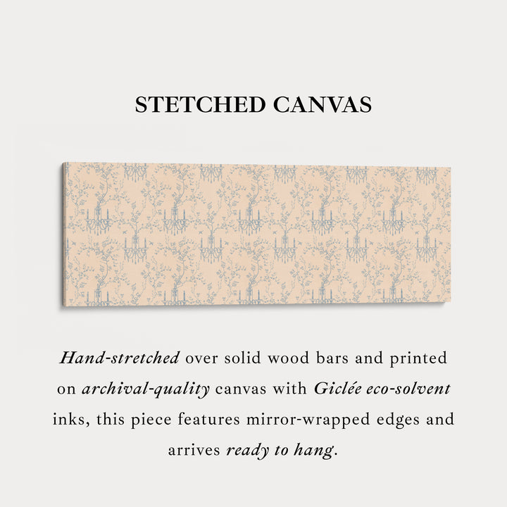 Vintage French Blue & Beige Long Narrow Wall Art