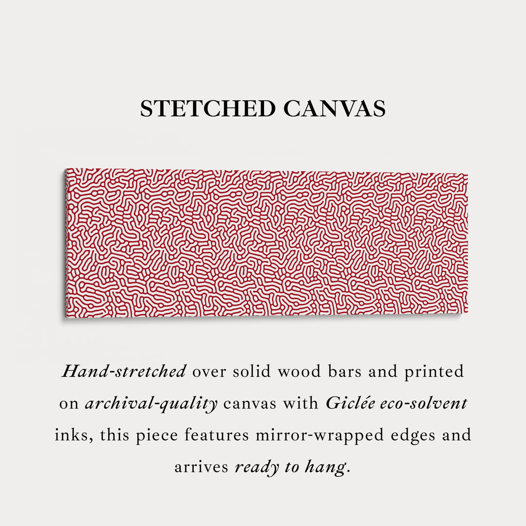 Rood-wit koraalpatroon panoramische wanddecoratie