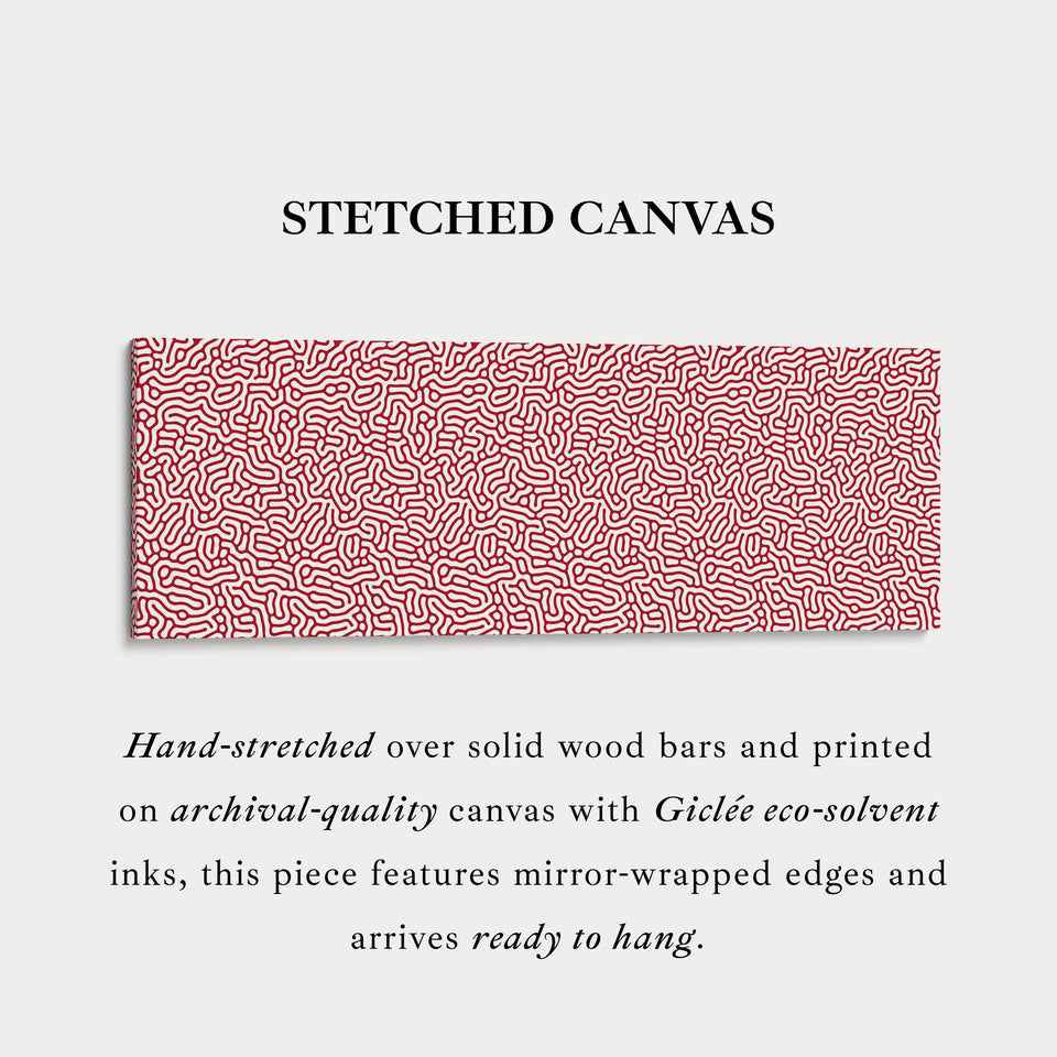 Wanddekoration mit Panorama-Motiv aus rotem und weißem Korallenmuster