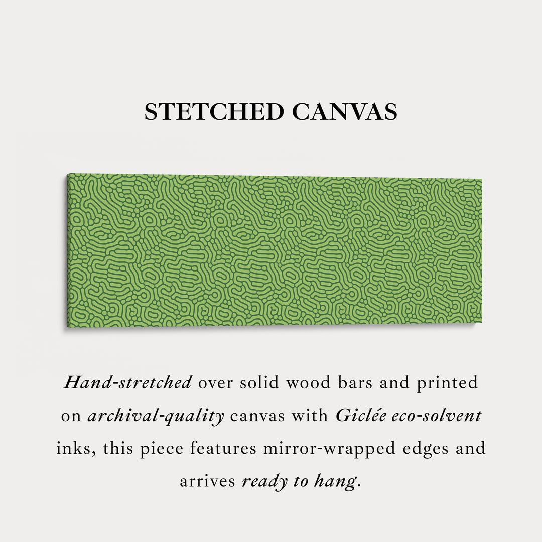 Groen Organisch Patroon Panoramische Lange Wanddecoratie