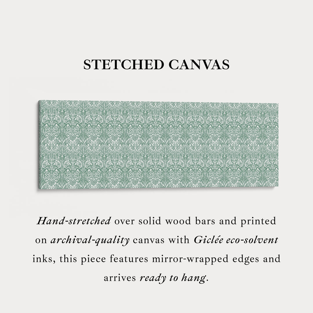 Panoramische wanddecoratie groen & wit William Morris