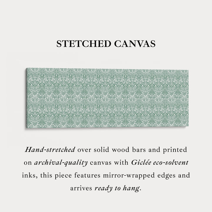 Panoramische wanddecoratie groen & wit William Morris