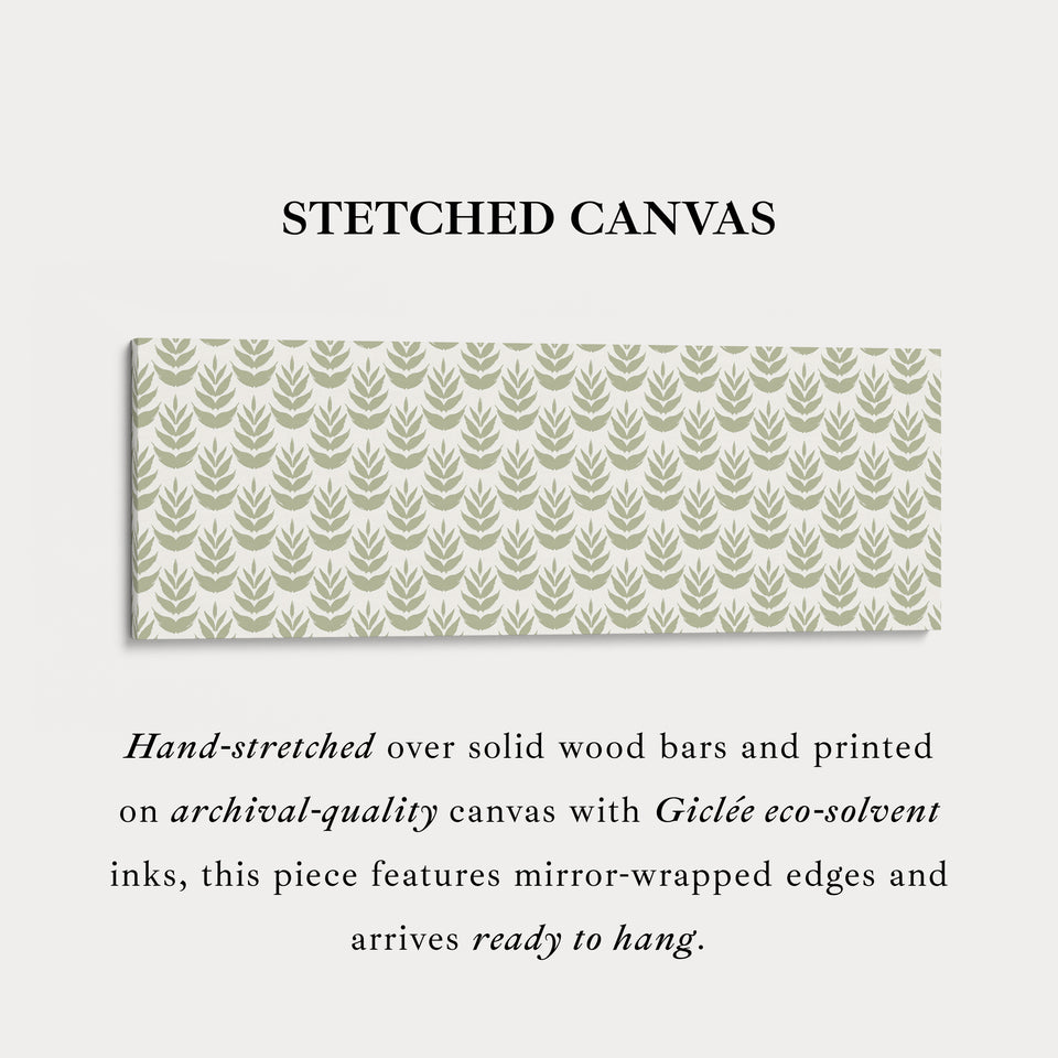 Long Narrow Wall Art Green Boho Leaves