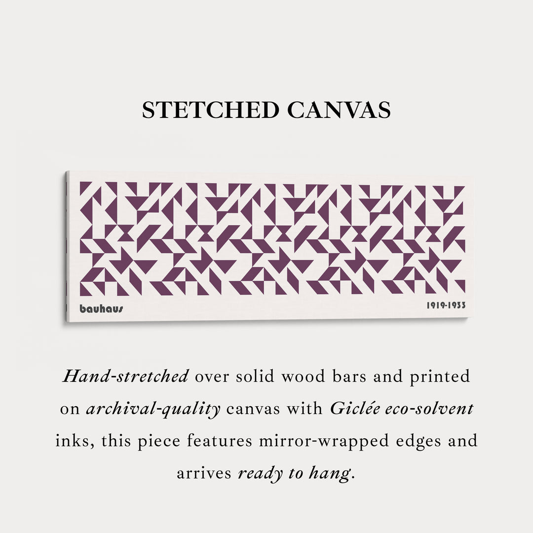 Panoramische Wanddecoratie Paarse Bauhaus Ingelijste Canvas