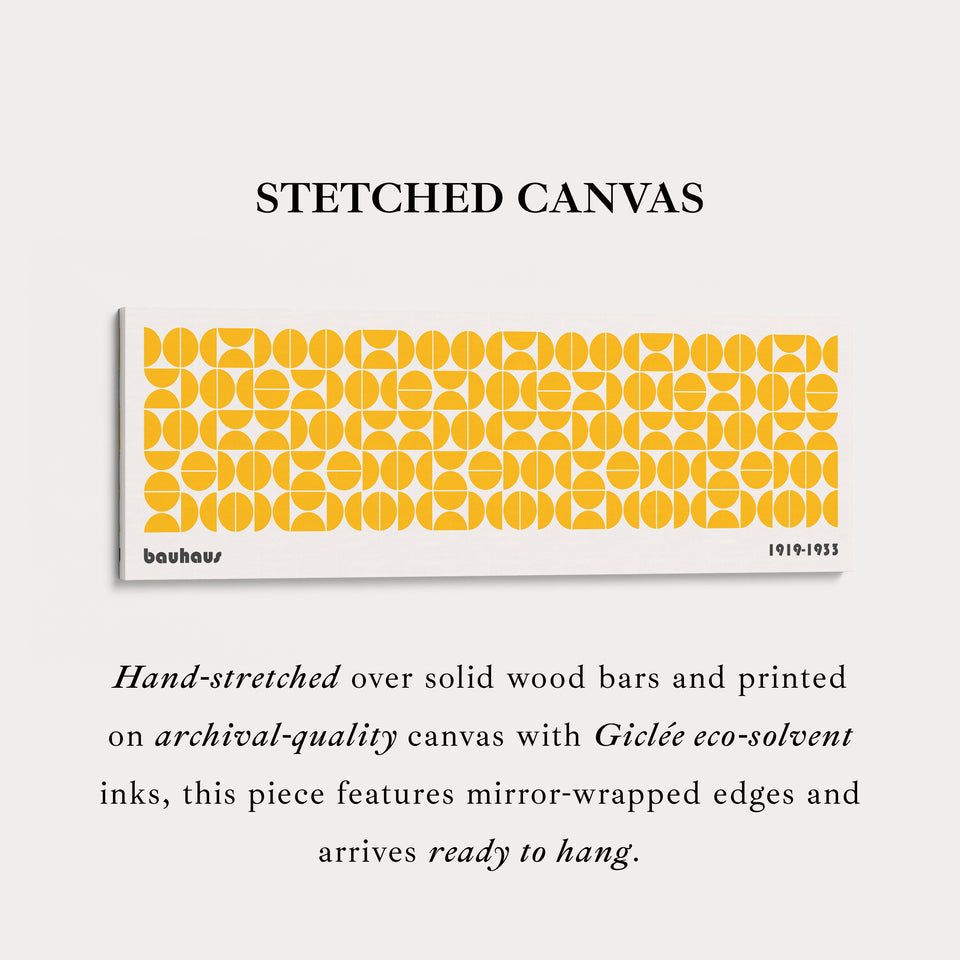 Art mural étroit long au-dessus du lit orange Bauhaus