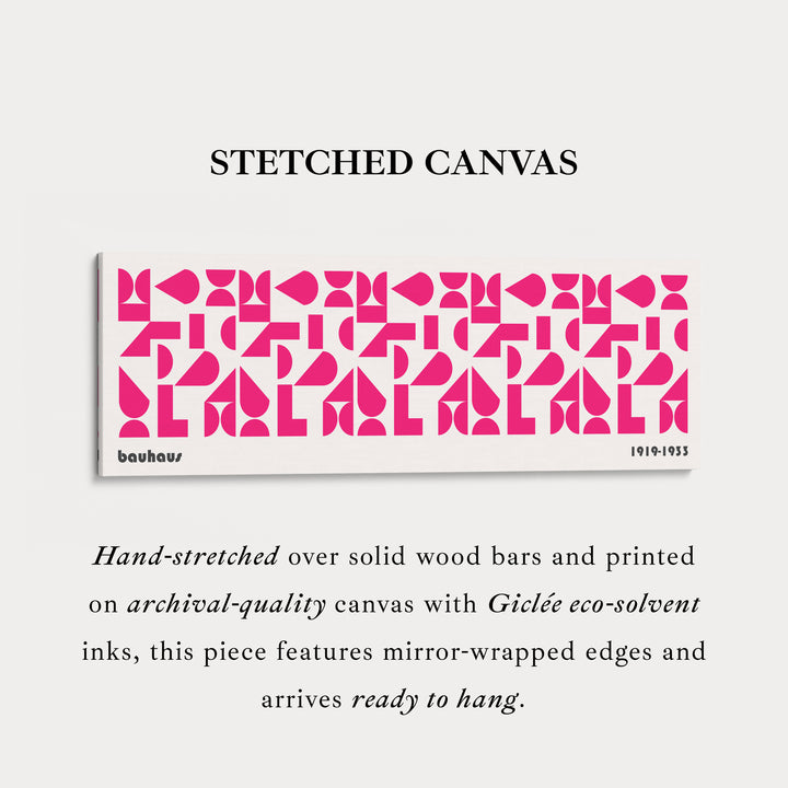 Panoramische Boven Bed Muurkunst Roze Bauhaus Modern