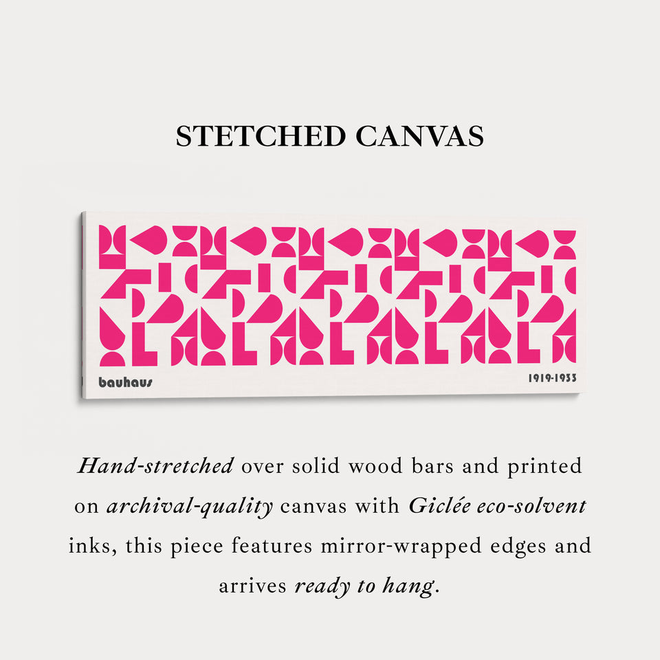 Panoramic Above Bed Wall Art Pink Bauhaus Modern