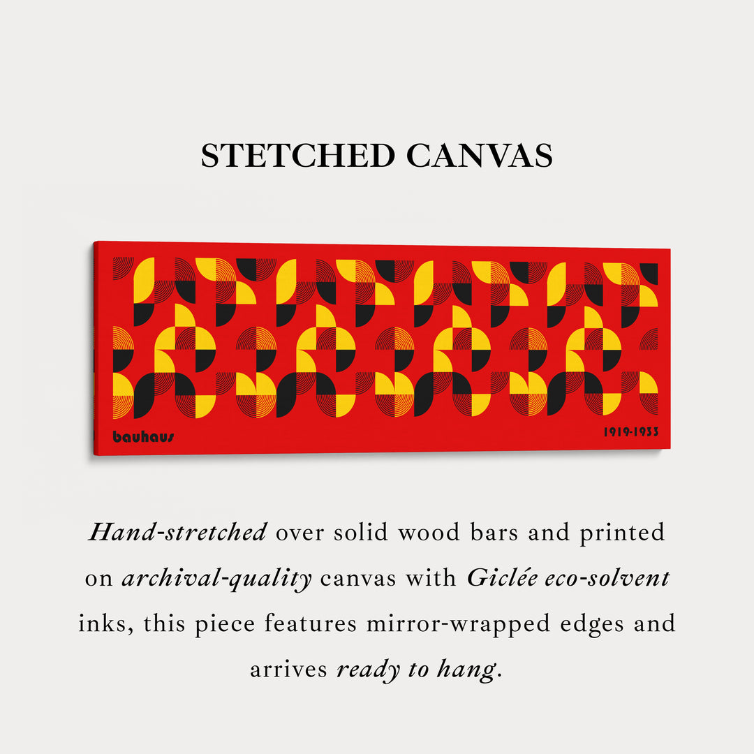 Art mural rouge horizontal au-dessus du lit Bauhaus