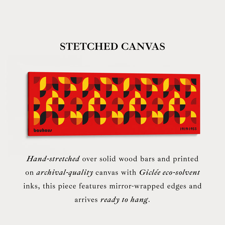 Art mural rouge horizontal au-dessus du lit Bauhaus