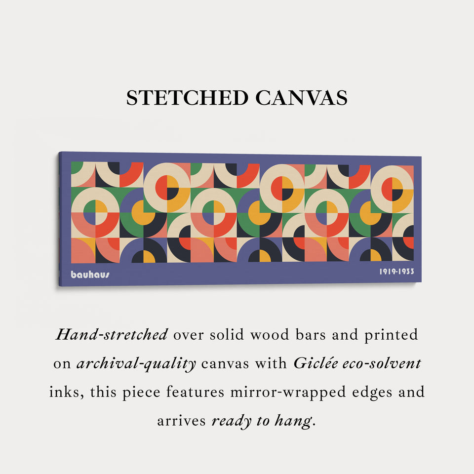 Horizontal Wall Art Violet Blue Bauhaus Large Framed Canvas