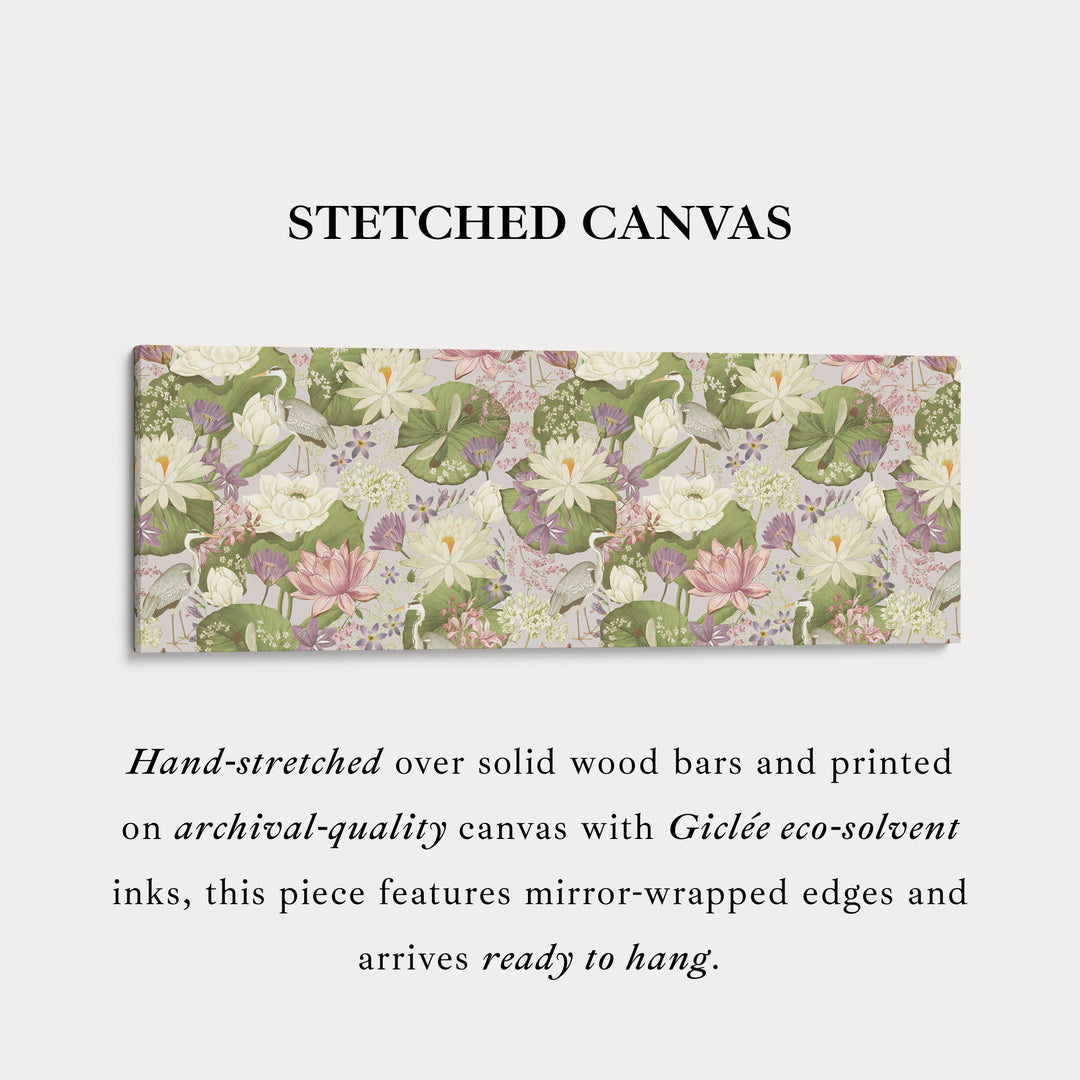 Horizontal Watercolour Iris Flower Botanical Canvas Wall Art