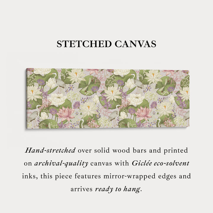 Horizontal Watercolour Iris Flower Botanical Canvas Wall Art