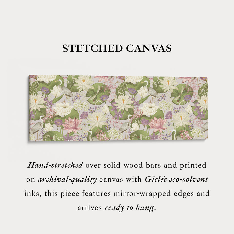 Horizontal Watercolour Iris Flower Botanical Canvas Wall Art