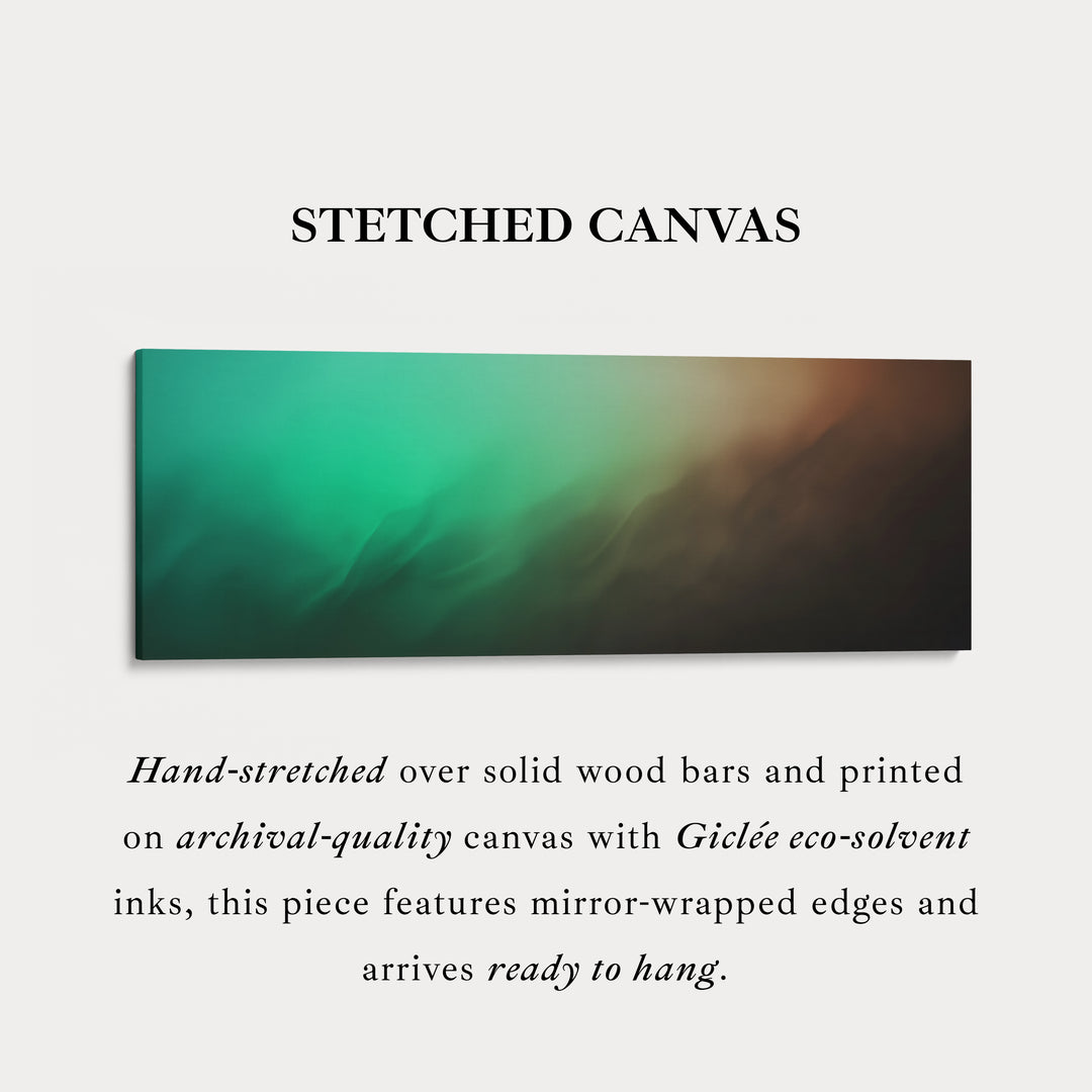 Long Canvas Wide Green Brown Abstract Gradient Horizontal Wall Art for Living Room and Bedroom