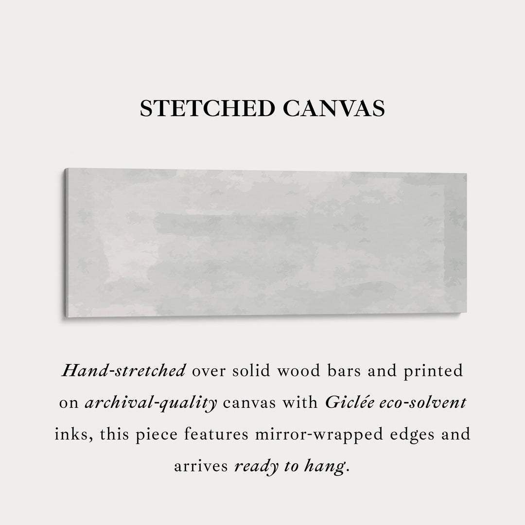 Neutral Grey Wide Wall Art Long Canvas Modern Minimalist Above Bed Decor