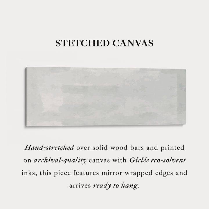 Neutral Grey Wide Wall Art Long Canvas Modern Minimalist Above Bed Decor