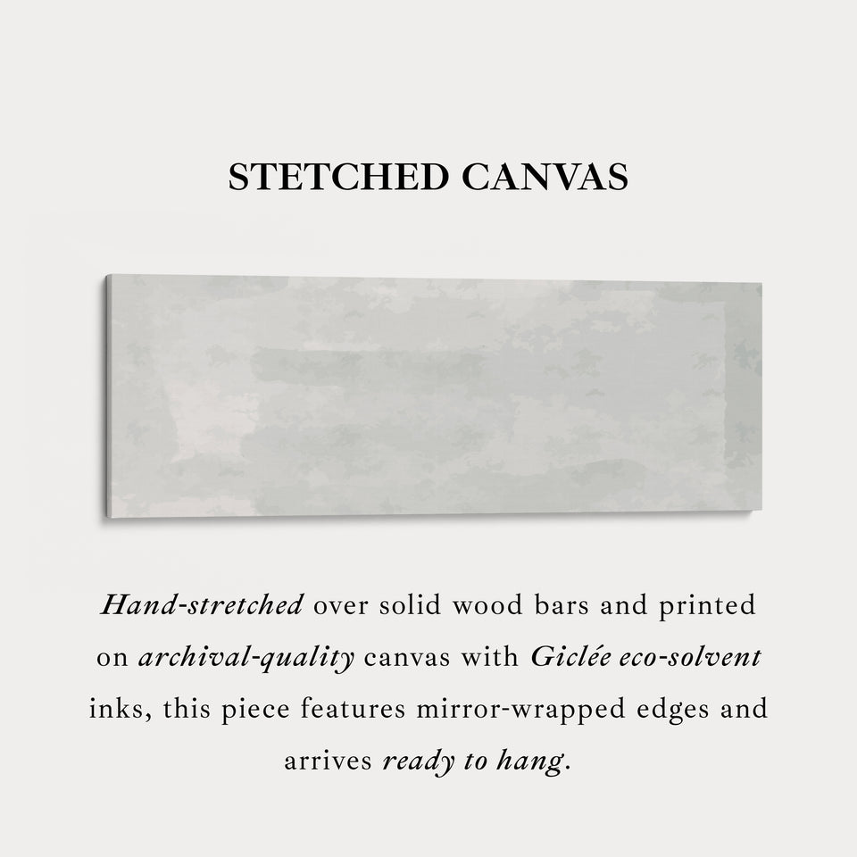 Neutral Grey Wide Wall Art Long Canvas Modern Minimalist Above Bed Decor