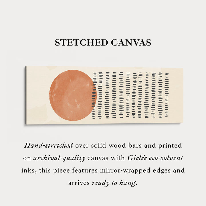 Long Narrow Canvas Warm Orange And Black Geometric Wall Art For Bedroom Or Office