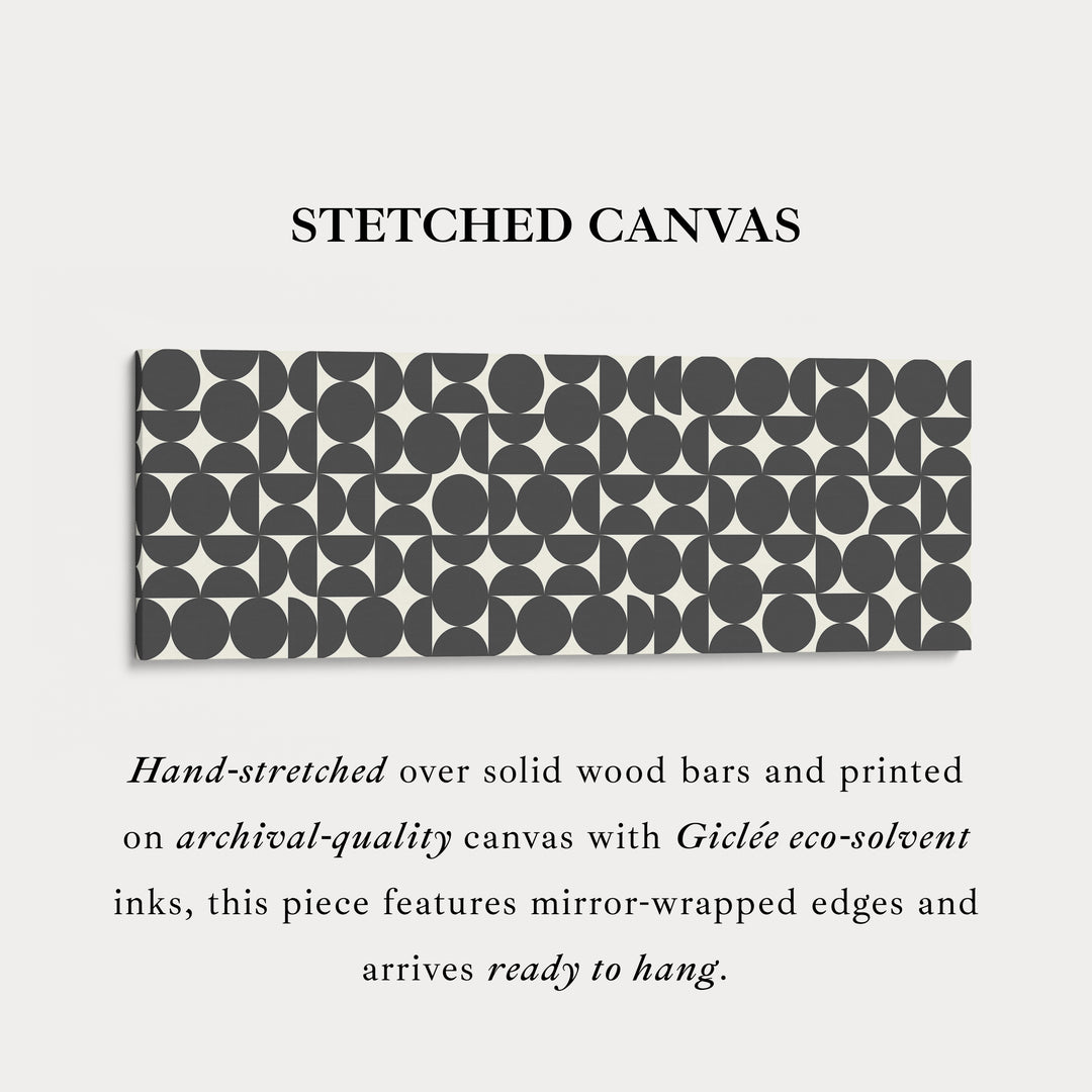 Wide Wall Art Modern Black And White Circle Pattern For Minimalist Interiors