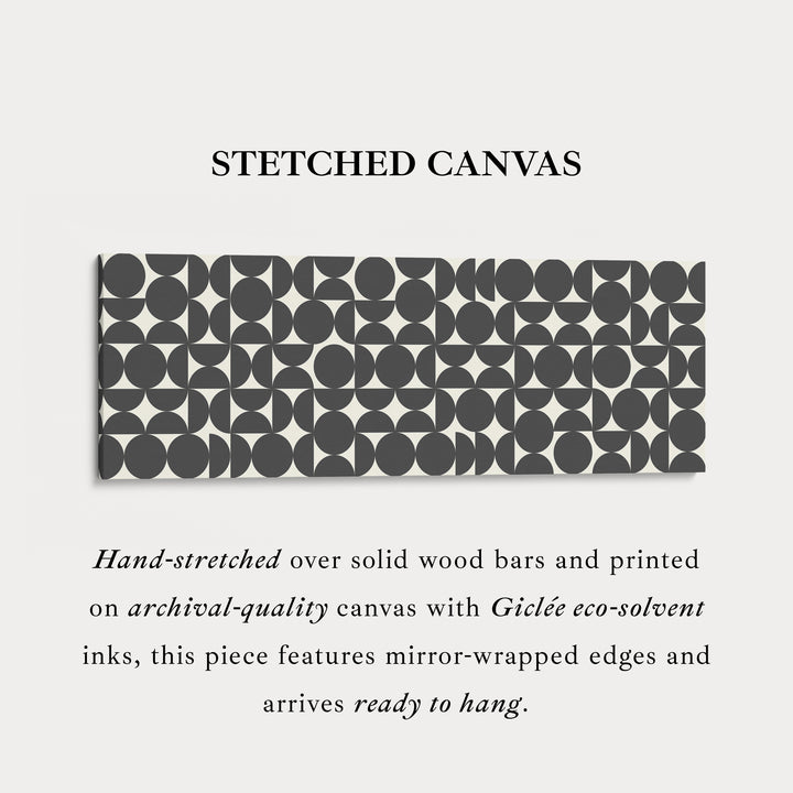 Wide Wall Art Modern Black And White Circle Pattern For Minimalist Interiors