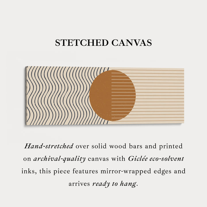 Above Bed Art Warm Brown Circle With Wavy Line Pattern For Bedroom Or Lounge