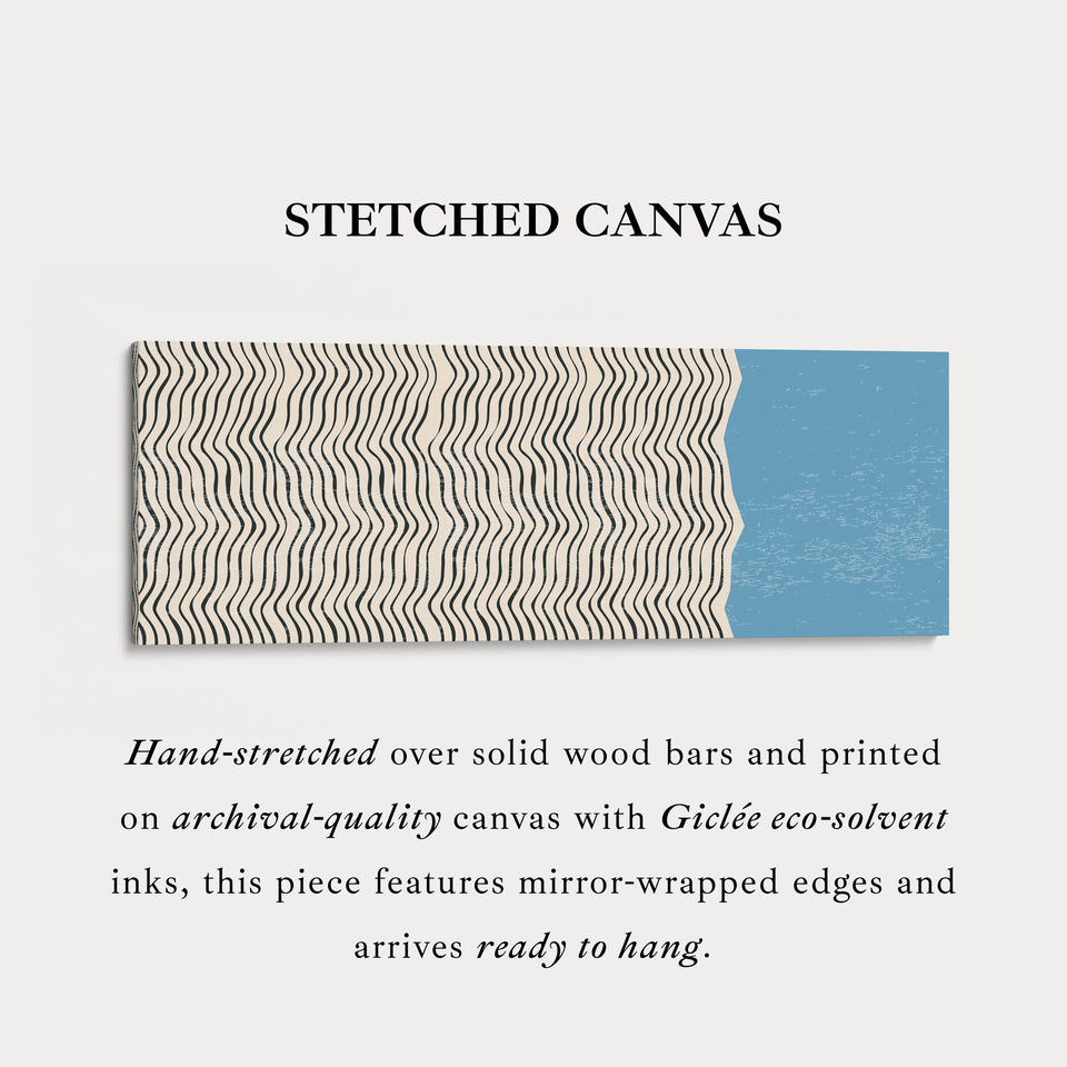 Horizontal Wall Art For Living Room Beige Black Blue Panoramic Skinny Wall Decor