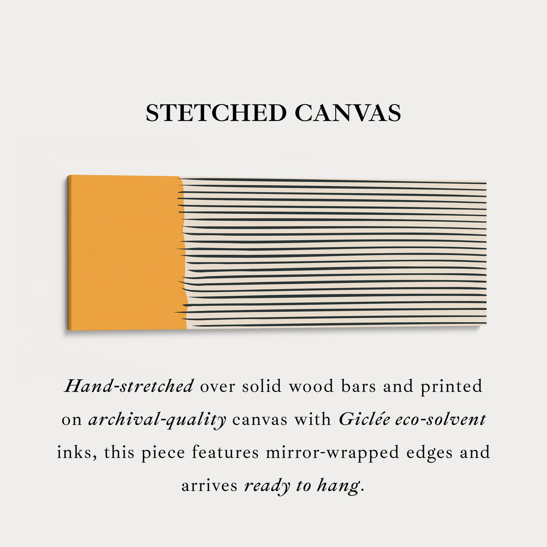 Long Narrow Canvas Beige Black Orange Horizontal Wall Art For Bedroom