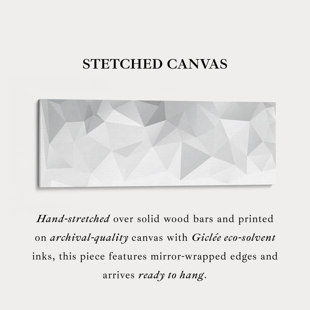 Wide Panoramic Wall Art Grey White Minimalist Long Canvas